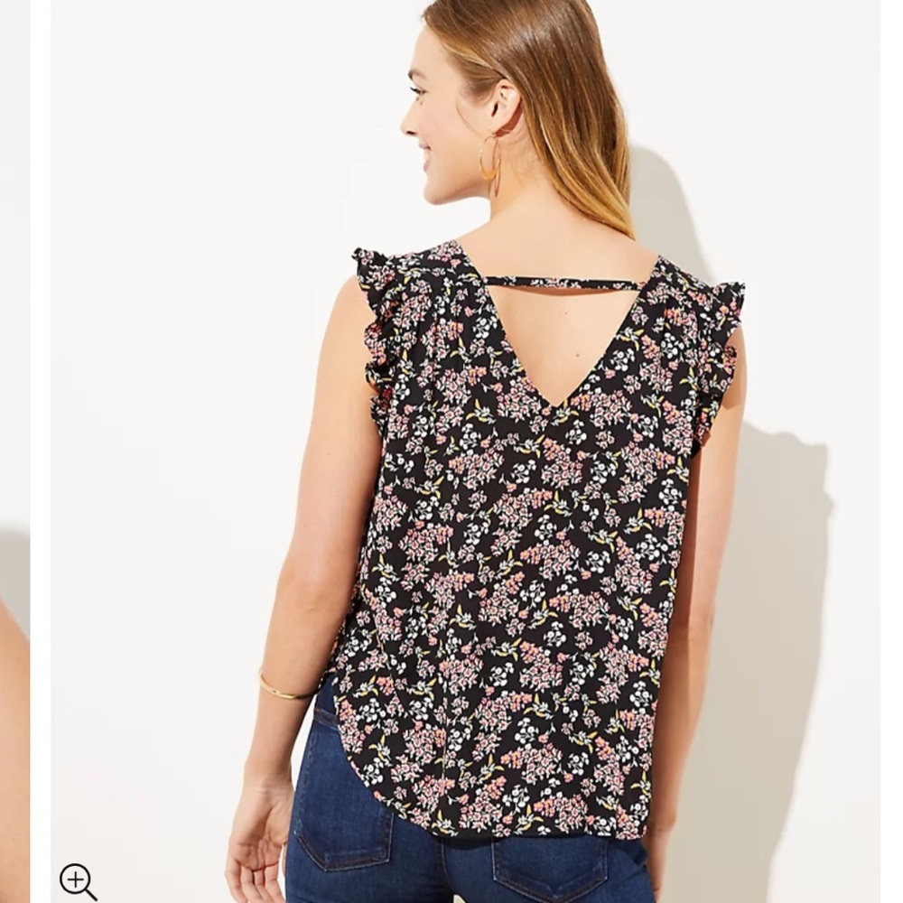 Loft Buttercup Bar Back Flutter Top - image 2